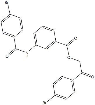 2-(4-bromophenyl)-2-oxoethyl 3-[(4-bromobenzoyl)amino]benzoate 化学構造式