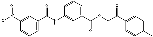 2-(4-methylphenyl)-2-oxoethyl 3-({3-nitrobenzoyl}amino)benzoate,351898-69-6,结构式
