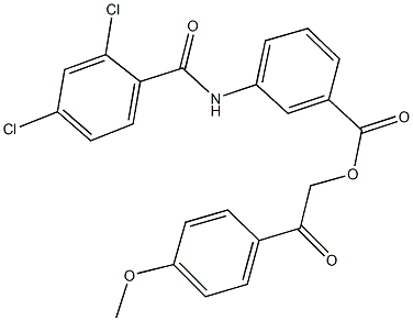 2-(4-methoxyphenyl)-2-oxoethyl 3-[(2,4-dichlorobenzoyl)amino]benzoate Struktur