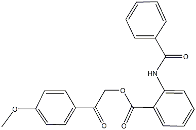 2-(4-methoxyphenyl)-2-oxoethyl 2-(benzoylamino)benzoate 化学構造式