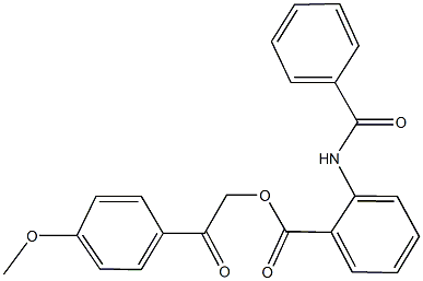 2-(4-methoxyphenyl)-2-oxoethyl 2-(benzoylamino)benzoate 结构式