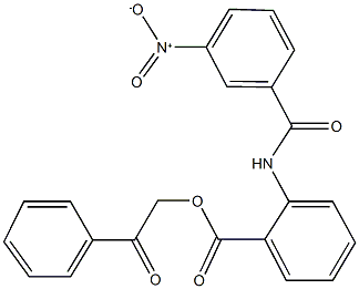 2-oxo-2-phenylethyl 2-({3-nitrobenzoyl}amino)benzoate Struktur