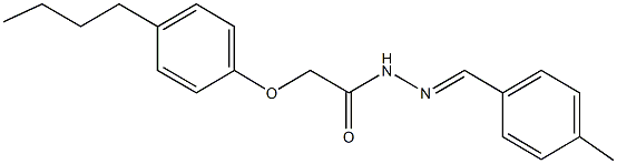 2-(4-butylphenoxy)-N'-(4-methylbenzylidene)acetohydrazide Structure