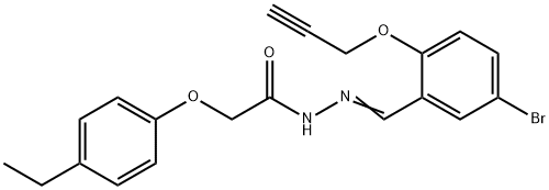 N'-[5-bromo-2-(2-propynyloxy)benzylidene]-2-(4-ethylphenoxy)acetohydrazide Structure