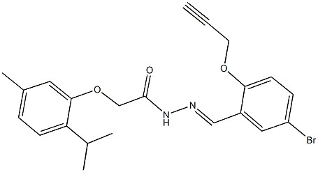 N'-[5-bromo-2-(2-propynyloxy)benzylidene]-2-(2-isopropyl-5-methylphenoxy)acetohydrazide 化学構造式