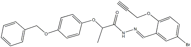 2-[4-(benzyloxy)phenoxy]-N'-[5-bromo-2-(2-propynyloxy)benzylidene]propanohydrazide Struktur