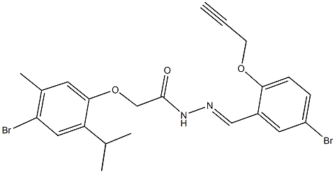 2-(4-bromo-2-isopropyl-5-methylphenoxy)-N'-[5-bromo-2-(2-propynyloxy)benzylidene]acetohydrazide Struktur