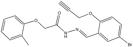 N'-[5-bromo-2-(2-propynyloxy)benzylidene]-2-(2-methylphenoxy)acetohydrazide 化学構造式