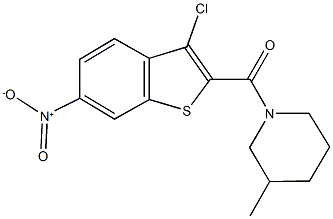 1-({3-chloro-6-nitro-1-benzothien-2-yl}carbonyl)-3-methylpiperidine Structure