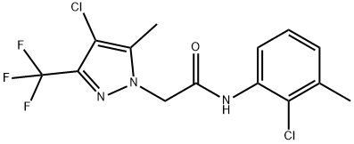 N-(2-chloro-3-methylphenyl)-2-[4-chloro-5-methyl-3-(trifluoromethyl)-1H-pyrazol-1-yl]acetamide Struktur