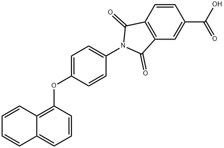 2-[4-(1-naphthyloxy)phenyl]-1,3-dioxo-5-isoindolinecarboxylic acid 化学構造式