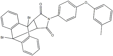1,8-dibromo-17-[4-(3-methylphenoxy)phenyl]-17-azapentacyclo[6.6.5.0~2,7~.0~9,14~.0~15,19~]nonadeca-2,4,6,9,11,13-hexaene-16,18-dione,351990-42-6,结构式