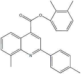2,3-dimethylphenyl 8-methyl-2-(4-methylphenyl)-4-quinolinecarboxylate 化学構造式