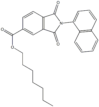 heptyl 2-(1-naphthyl)-1,3-dioxo-5-isoindolinecarboxylate 结构式