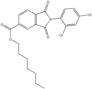 heptyl 2-(2,4-dichlorophenyl)-1,3-dioxoisoindoline-5-carboxylate,351993-29-8,结构式