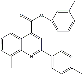 3-methylphenyl 8-methyl-2-(4-methylphenyl)-4-quinolinecarboxylate 化学構造式