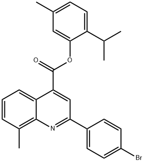 2-isopropyl-5-methylphenyl 2-(4-bromophenyl)-8-methyl-4-quinolinecarboxylate Structure