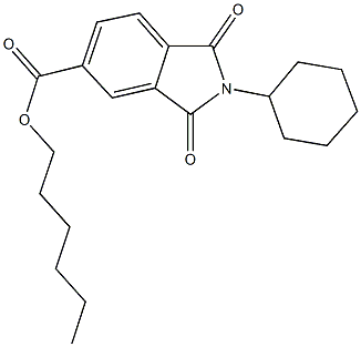 hexyl 2-cyclohexyl-1,3-dioxo-5-isoindolinecarboxylate 化学構造式