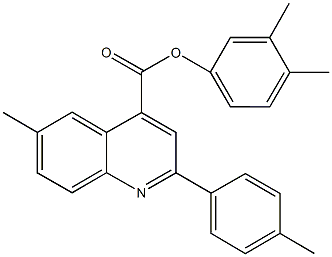 3,4-dimethylphenyl 6-methyl-2-(4-methylphenyl)-4-quinolinecarboxylate 化学構造式