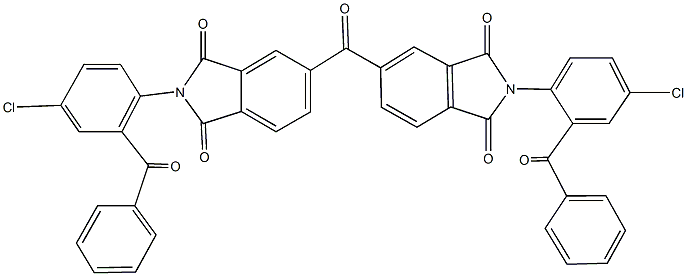 2-(2-benzoyl-4-chlorophenyl)-5-{[2-(2-benzoyl-4-chlorophenyl)-1,3-dioxo-2,3-dihydro-1H-isoindol-5-yl]carbonyl}-1H-isoindole-1,3(2H)-dione Struktur