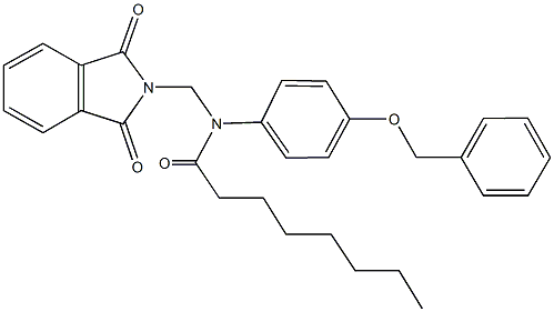 N-[4-(benzyloxy)phenyl]-N-[(1,3-dioxo-1,3-dihydro-2H-isoindol-2-yl)methyl]octanamide 结构式