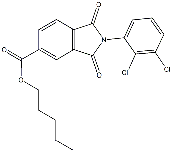 pentyl 2-(2,3-dichlorophenyl)-1,3-dioxo-5-isoindolinecarboxylate 化学構造式