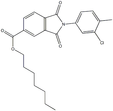 heptyl 2-(3-chloro-4-methylphenyl)-1,3-dioxoisoindoline-5-carboxylate,351994-41-7,结构式