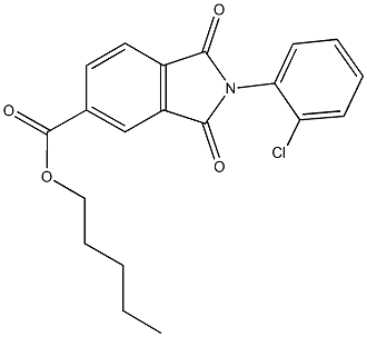 pentyl 2-(2-chlorophenyl)-1,3-dioxoisoindoline-5-carboxylate Struktur