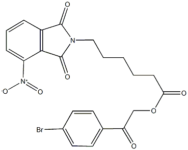 2-(4-bromophenyl)-2-oxoethyl 6-{4-nitro-1,3-dioxo-1,3-dihydro-2H-isoindol-2-yl}hexanoate Structure