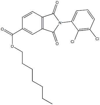 heptyl 2-(2,3-dichlorophenyl)-1,3-dioxoisoindoline-5-carboxylate 化学構造式