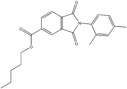 pentyl 2-(2,4-dimethylphenyl)-1,3-dioxoisoindoline-5-carboxylate Struktur