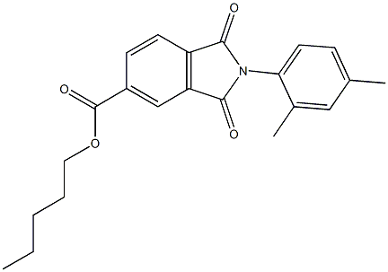 pentyl 2-(2,4-dimethylphenyl)-1,3-dioxoisoindoline-5-carboxylate 结构式