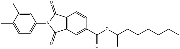 1-methylheptyl 2-(3,4-dimethylphenyl)-1,3-dioxoisoindoline-5-carboxylate 化学構造式