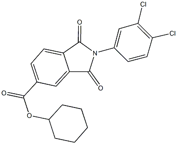 cyclohexyl 2-(3,4-dichlorophenyl)-1,3-dioxo-5-isoindolinecarboxylate Structure