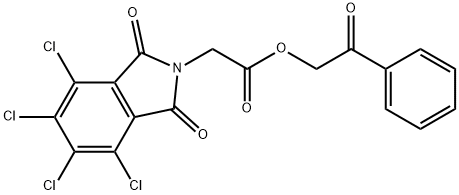 2-oxo-2-phenylethyl (4,5,6,7-tetrachloro-1,3-dioxo-1,3-dihydro-2H-isoindol-2-yl)acetate Struktur