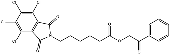 2-oxo-2-phenylethyl 6-(4,5,6,7-tetrachloro-1,3-dioxo-1,3-dihydro-2H-isoindol-2-yl)hexanoate 化学構造式