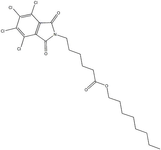 octyl 6-(4,5,6,7-tetrachloro-1,3-dioxo-1,3-dihydro-2H-isoindol-2-yl)hexanoate,351998-51-1,结构式