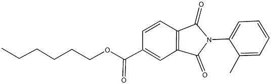 hexyl 2-(2-methylphenyl)-1,3-dioxoisoindoline-5-carboxylate 结构式