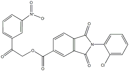 2-{3-nitrophenyl}-2-oxoethyl 2-(2-chlorophenyl)-1,3-dioxo-5-isoindolinecarboxylate Structure