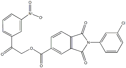 2-{3-nitrophenyl}-2-oxoethyl 2-(3-chlorophenyl)-1,3-dioxoisoindoline-5-carboxylate,352005-15-3,结构式