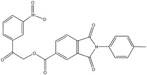 2-{3-nitrophenyl}-2-oxoethyl 2-(4-methylphenyl)-1,3-dioxoisoindoline-5-carboxylate Structure