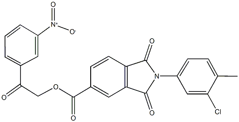 2-{3-nitrophenyl}-2-oxoethyl 2-(3-chloro-4-methylphenyl)-1,3-dioxoisoindoline-5-carboxylate Structure