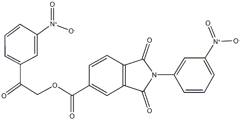 2-{3-nitrophenyl}-2-oxoethyl 2-{3-nitrophenyl}-1,3-dioxoisoindoline-5-carboxylate Struktur