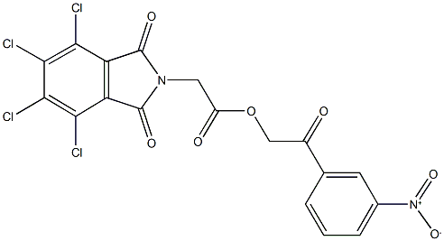 2-{3-nitrophenyl}-2-oxoethyl (4,5,6,7-tetrachloro-1,3-dioxo-1,3-dihydro-2H-isoindol-2-yl)acetate Struktur