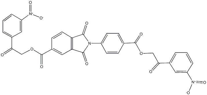 2-{3-nitrophenyl}-2-oxoethyl 2-{4-[(2-{3-nitrophenyl}-2-oxoethoxy)carbonyl]phenyl}-1,3-dioxoisoindoline-5-carboxylate Struktur