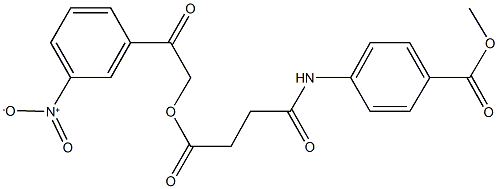 methyl 4-{[4-(2-{3-nitrophenyl}-2-oxoethoxy)-4-oxobutanoyl]amino}benzoate Struktur