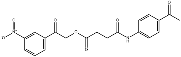 2-{3-nitrophenyl}-2-oxoethyl 4-(4-acetylanilino)-4-oxobutanoate Structure