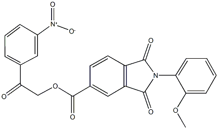 2-{3-nitrophenyl}-2-oxoethyl 2-(2-methoxyphenyl)-1,3-dioxo-5-isoindolinecarboxylate 化学構造式