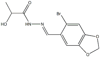 N'-[(6-bromo-1,3-benzodioxol-5-yl)methylene]-2-hydroxypropanohydrazide Structure