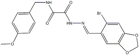 2-{2-[(6-bromo-1,3-benzodioxol-5-yl)methylene]hydrazino}-N-(4-methoxybenzyl)-2-oxoacetamide 结构式